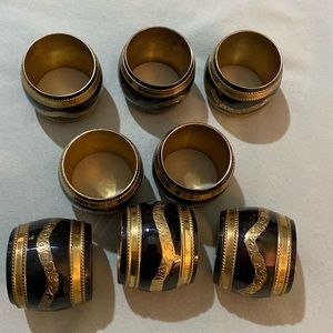 Brass Vintage Napkin Rings, set of 8